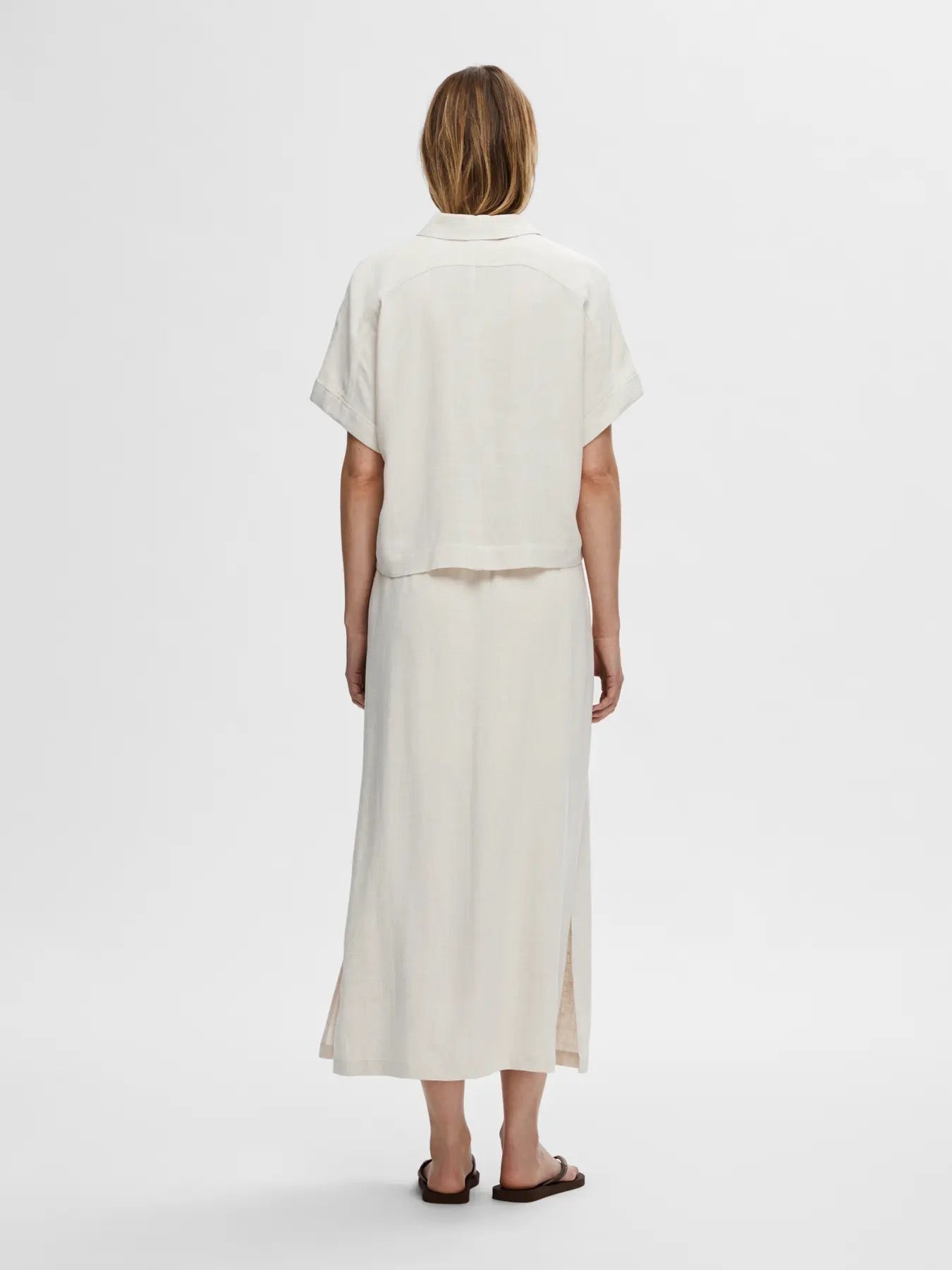 Viva Cropped Shirt Linne/Viskos