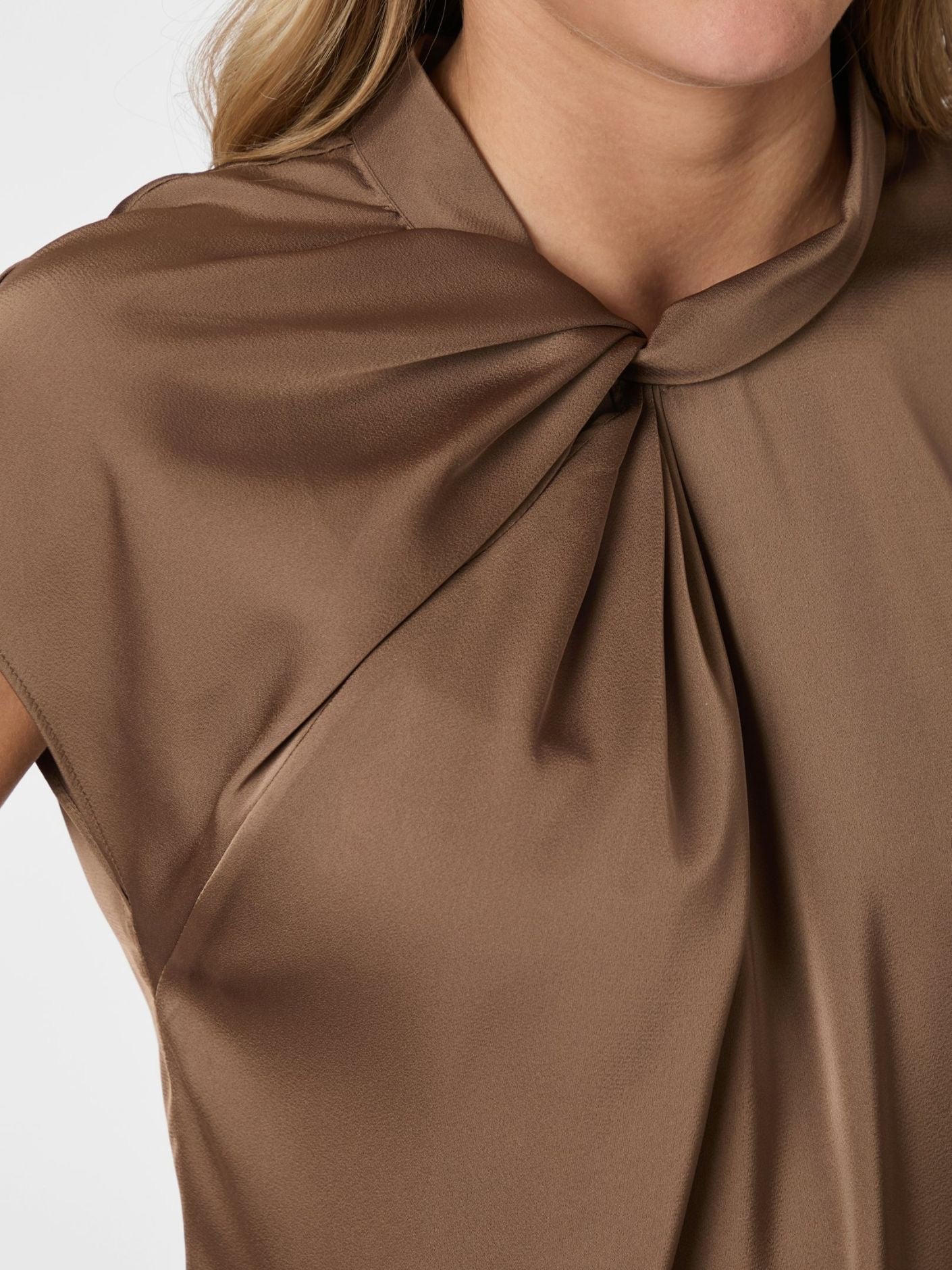 Fleur Drapy Satin Blouse