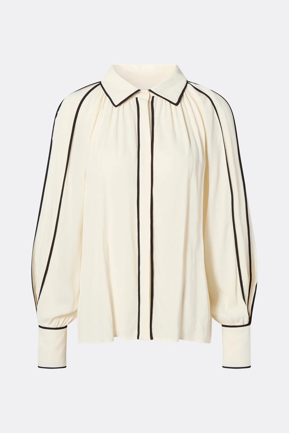 Bea Contrast Edge Chiffon Blouse