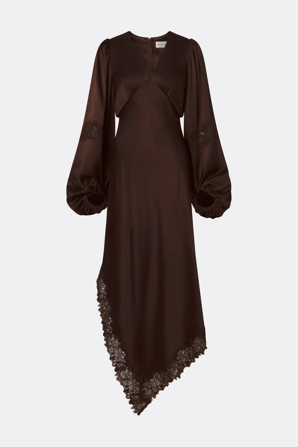 Seema Asymmetric Lace Hem Maxi Dress