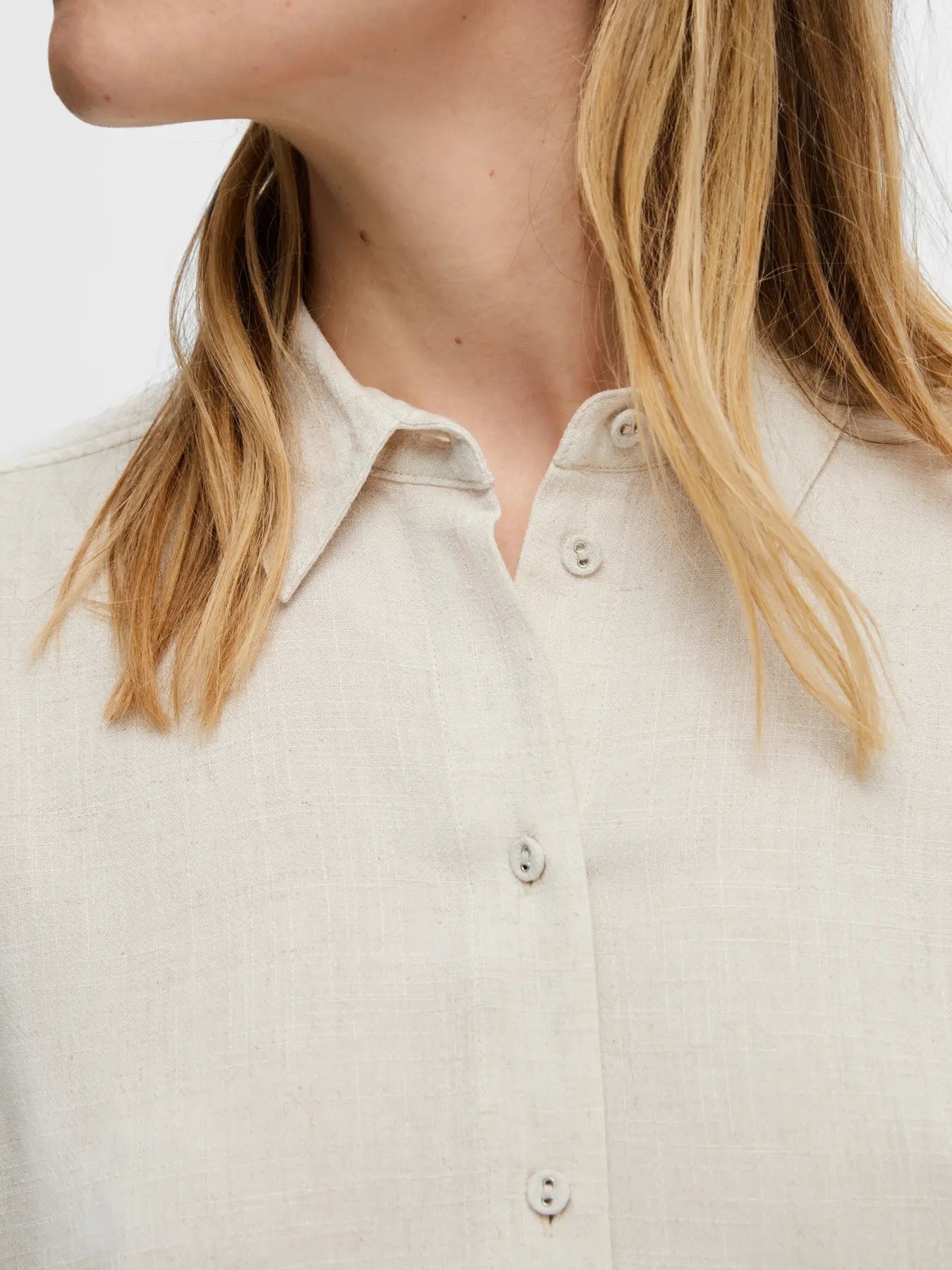 Viva Cropped Shirt Linne/Viskos