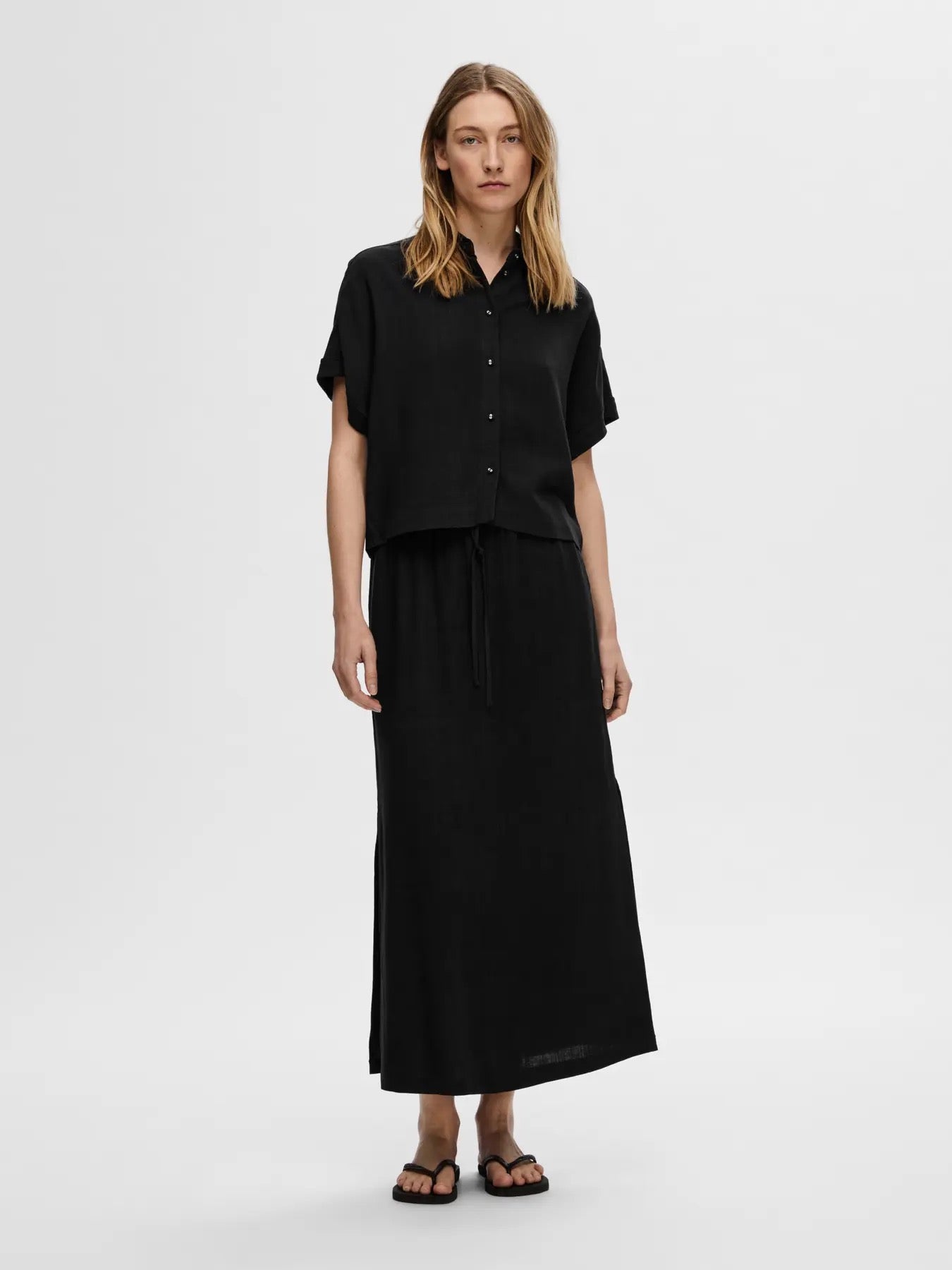 Viva Cropped Shirt Linne/Viskos