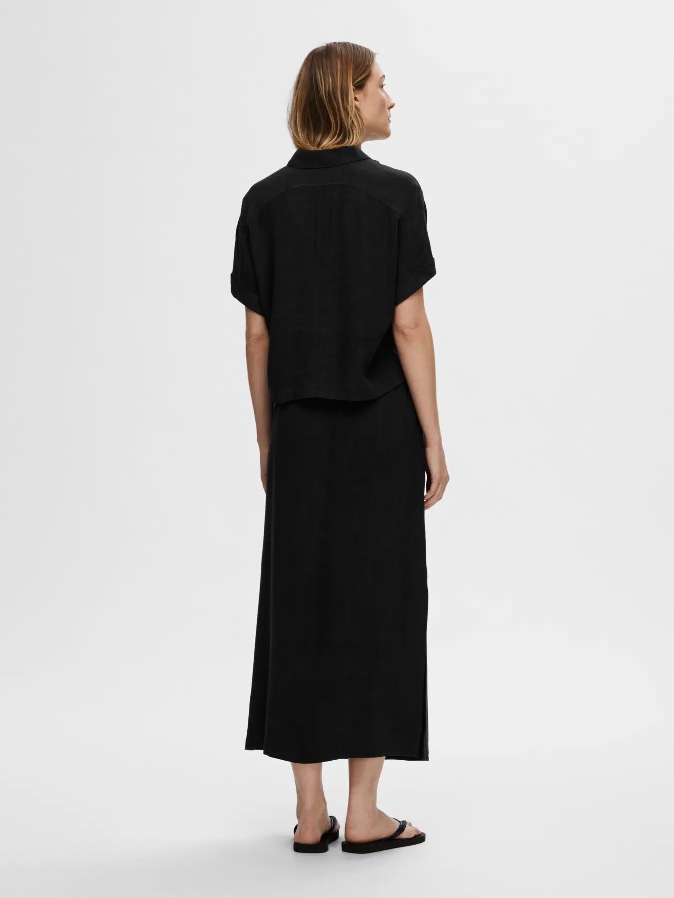 Viva Cropped Shirt Linne/Viskos