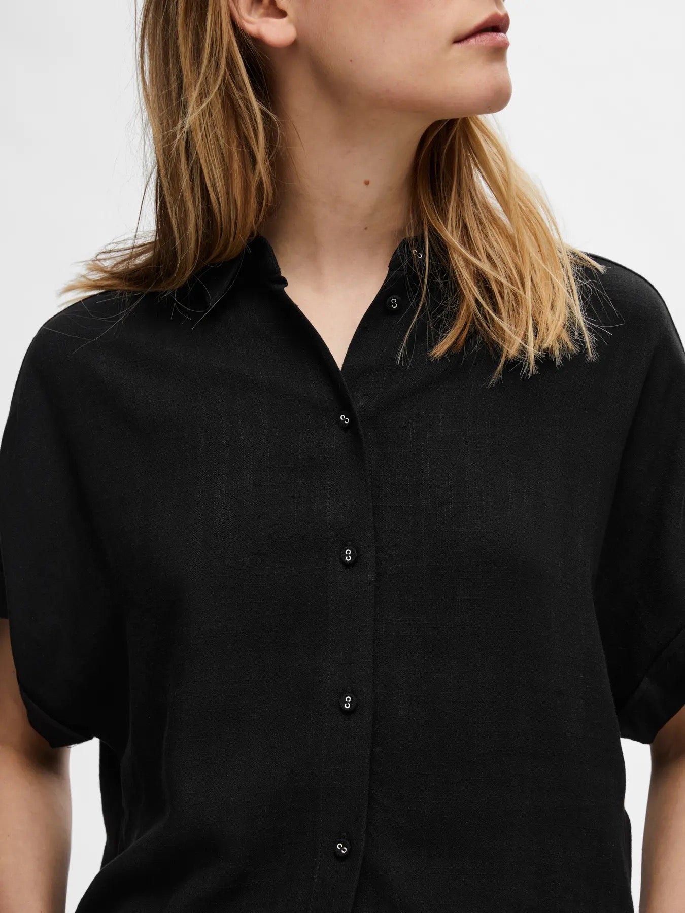 Viva Cropped Shirt Linne/Viskos
