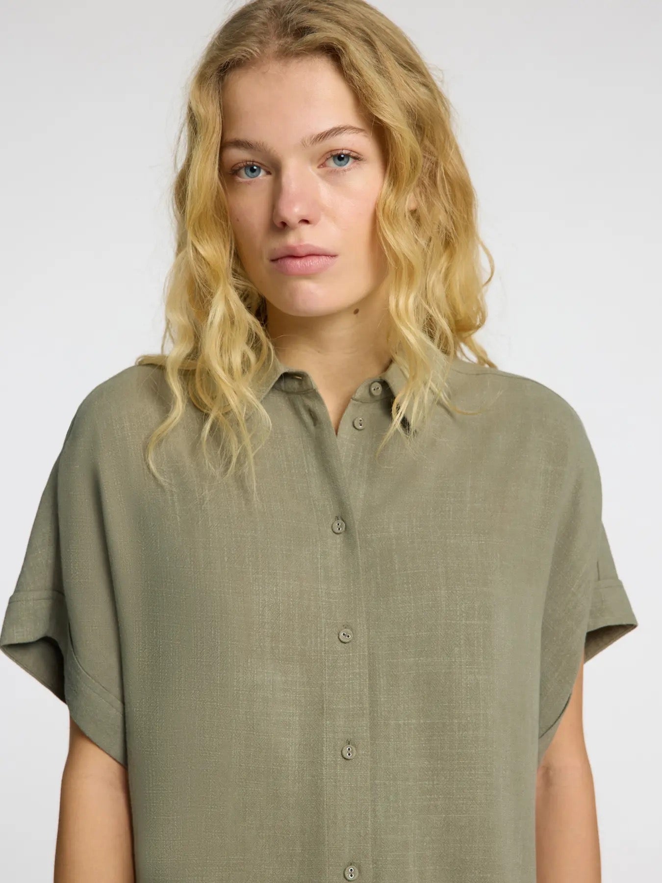 Viva Cropped Shirt Linne/Viskos
