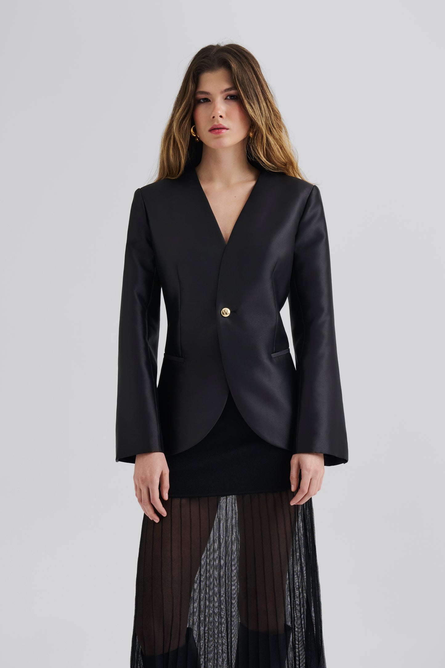 Nori Fitted satin Blazer