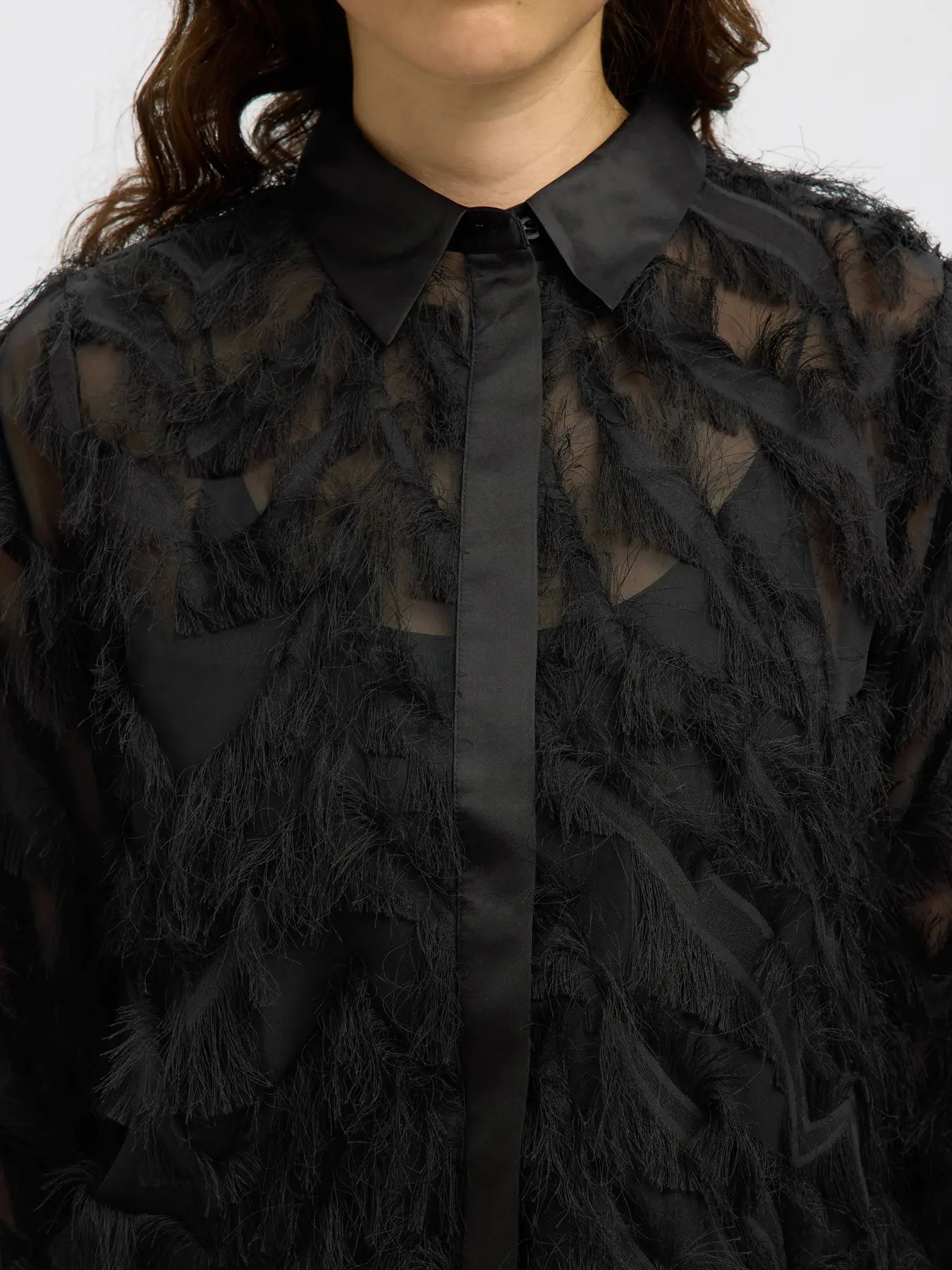 Myline LS Fluffy Cropped Shirt B