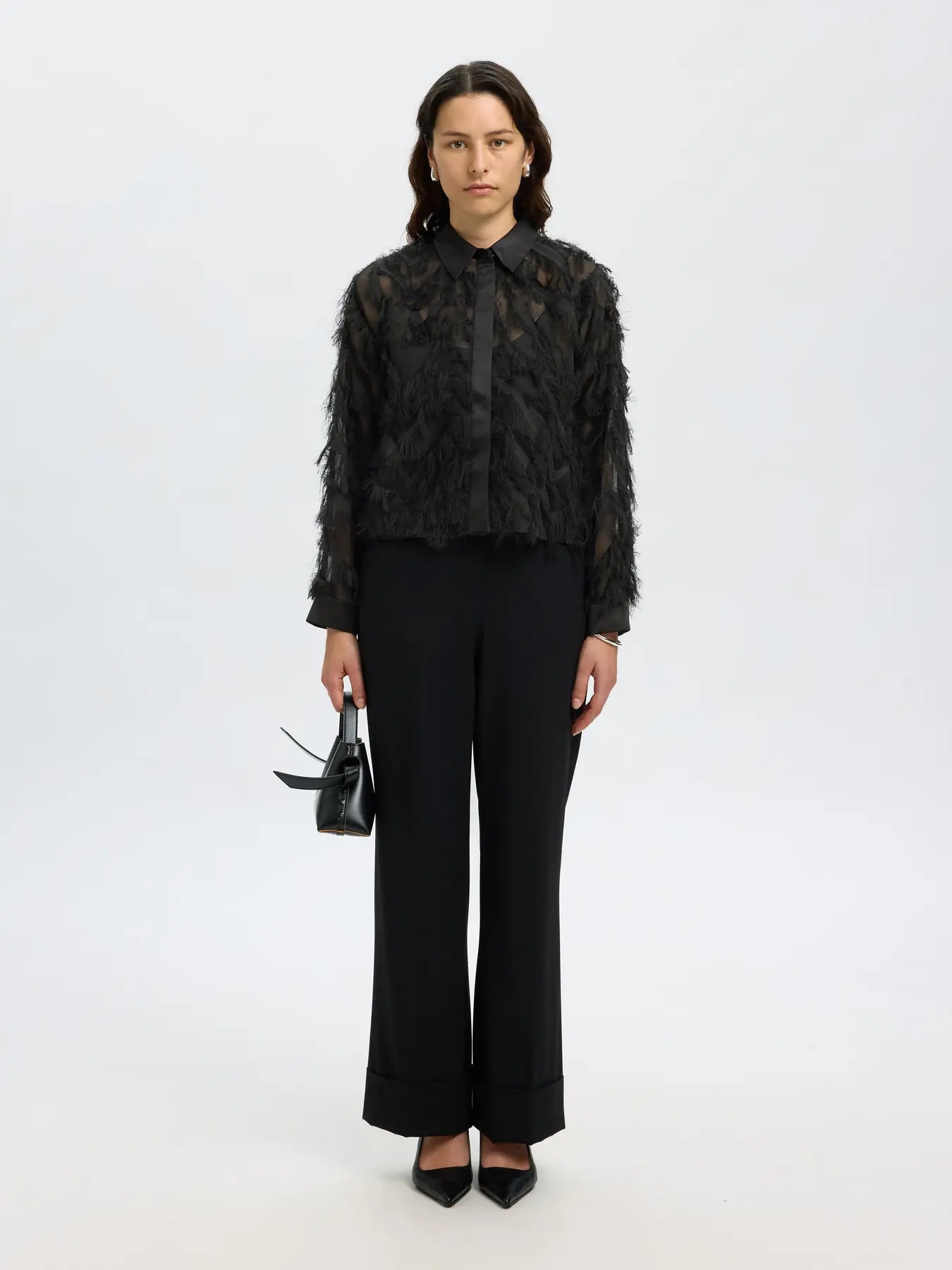 Myline LS Fluffy Cropped Shirt B