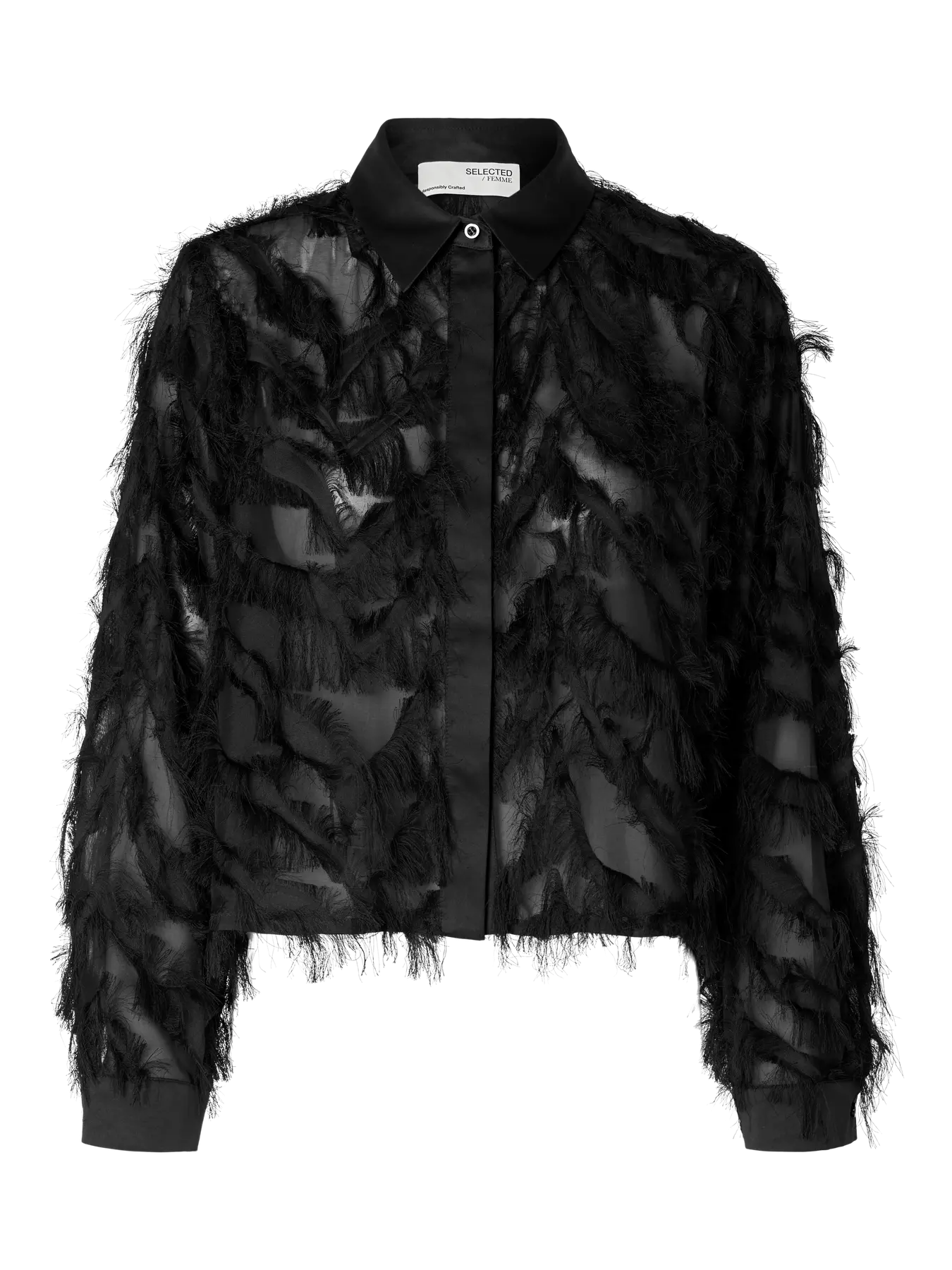 Myline LS Fluffy Cropped Shirt B