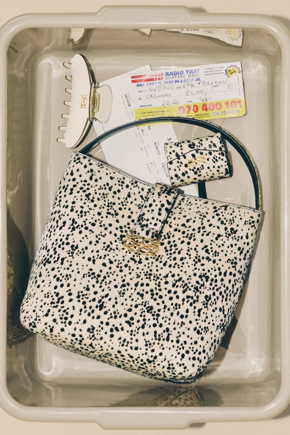 Monogram Leather Bucket Bag