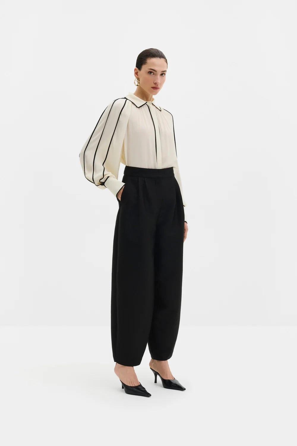 Bea Contrast Edge Chiffon Blouse