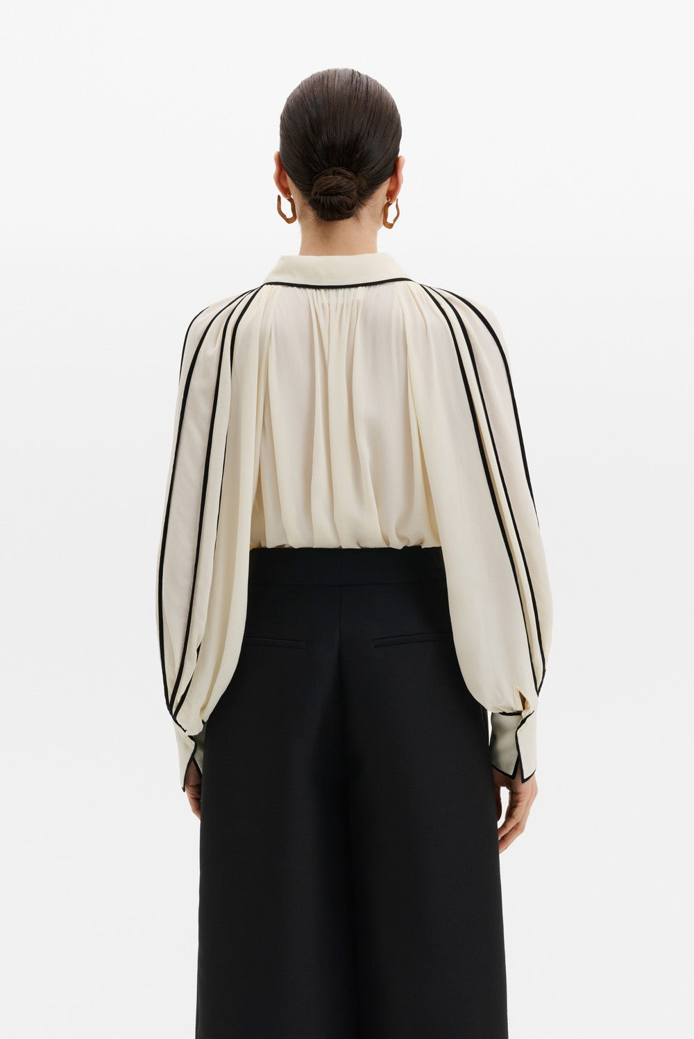 Bea Contrast Edge Chiffon Blouse