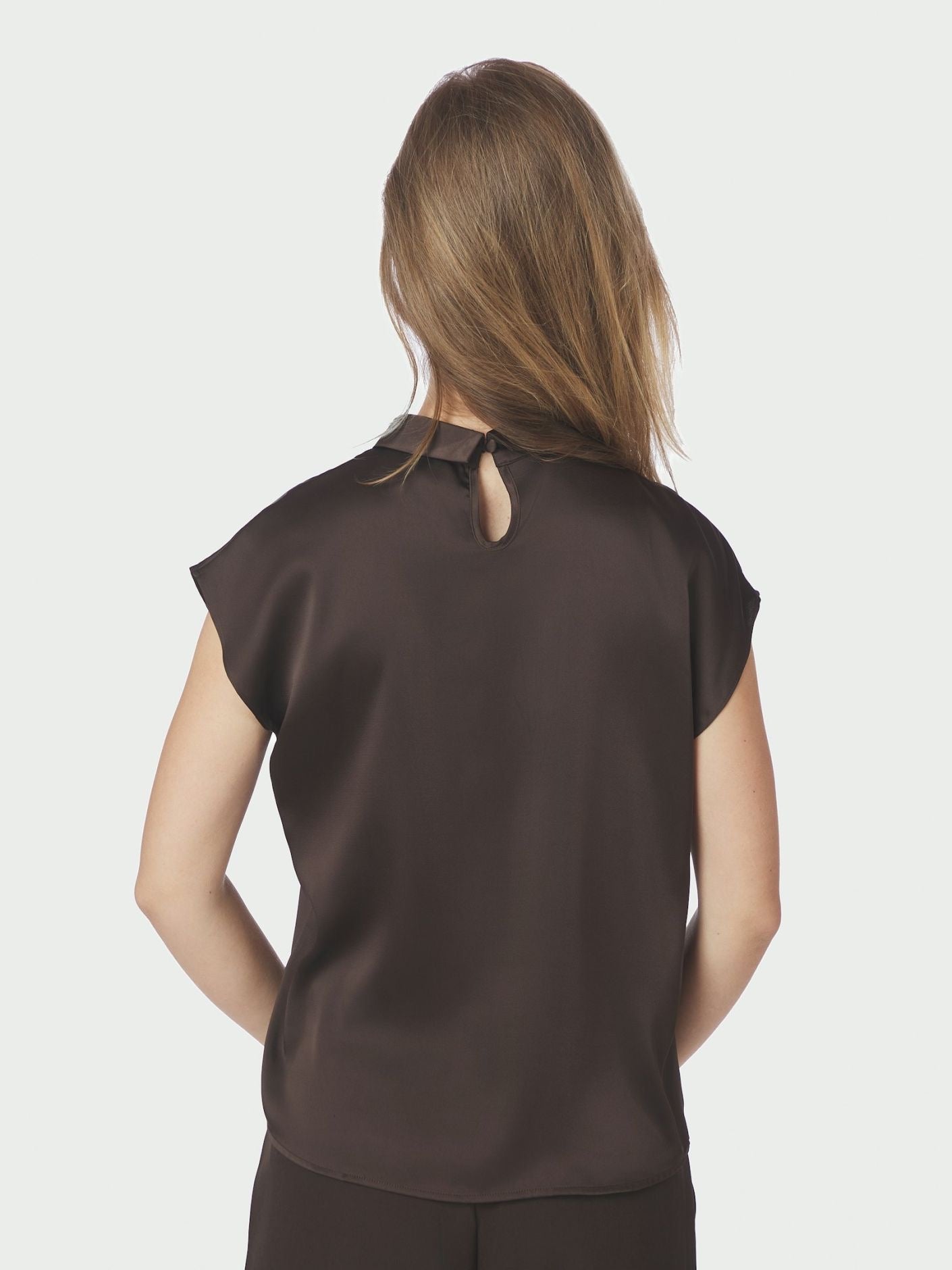 Fleur Drapy Satin Blouse