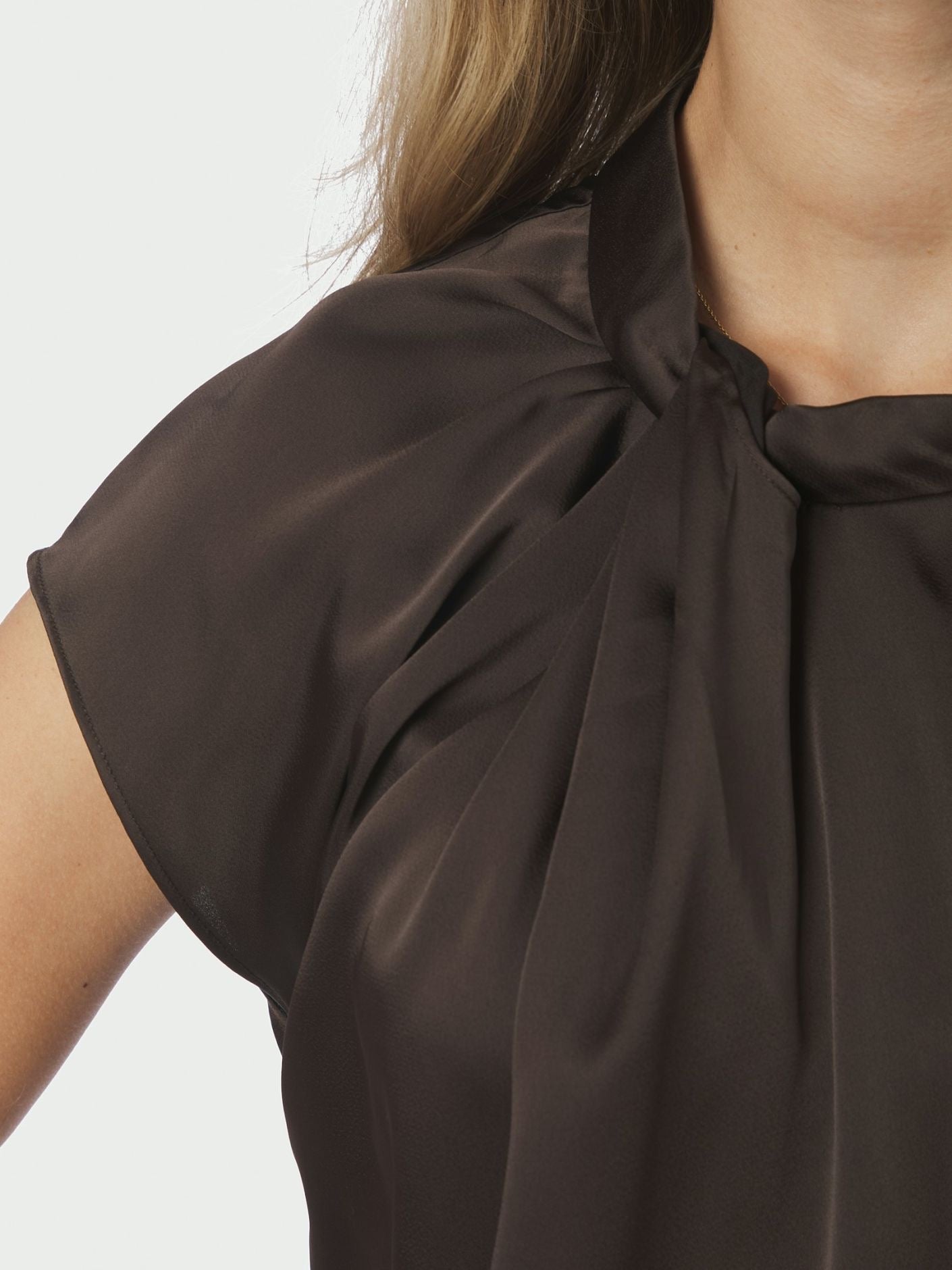 Fleur Drapy Satin Blouse