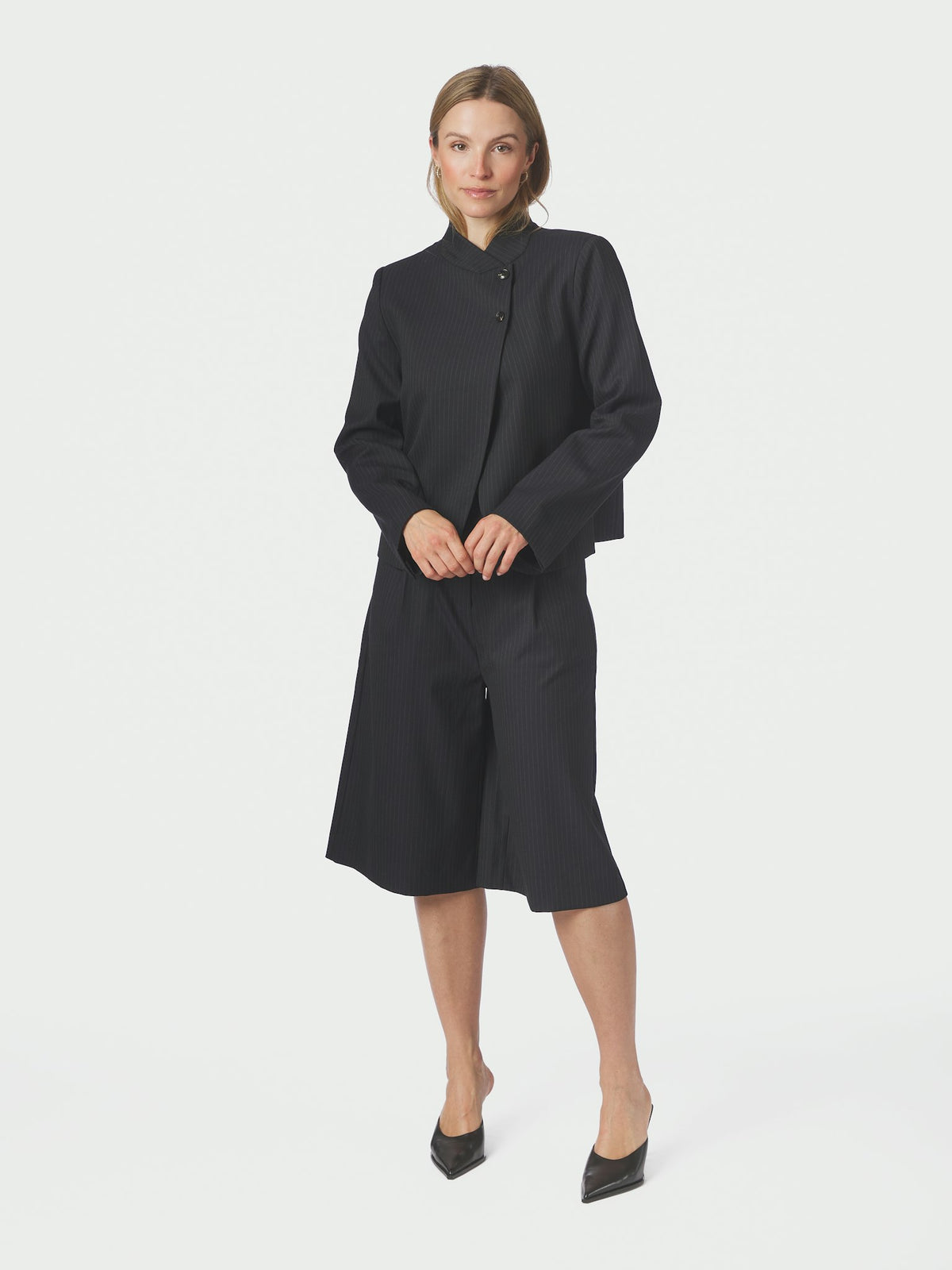 Neo Noir - Jacket - Dark Navy - Tiria Slim Pinstripe Blazer
