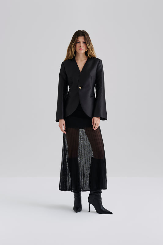 Nori Fitted satin Blazer