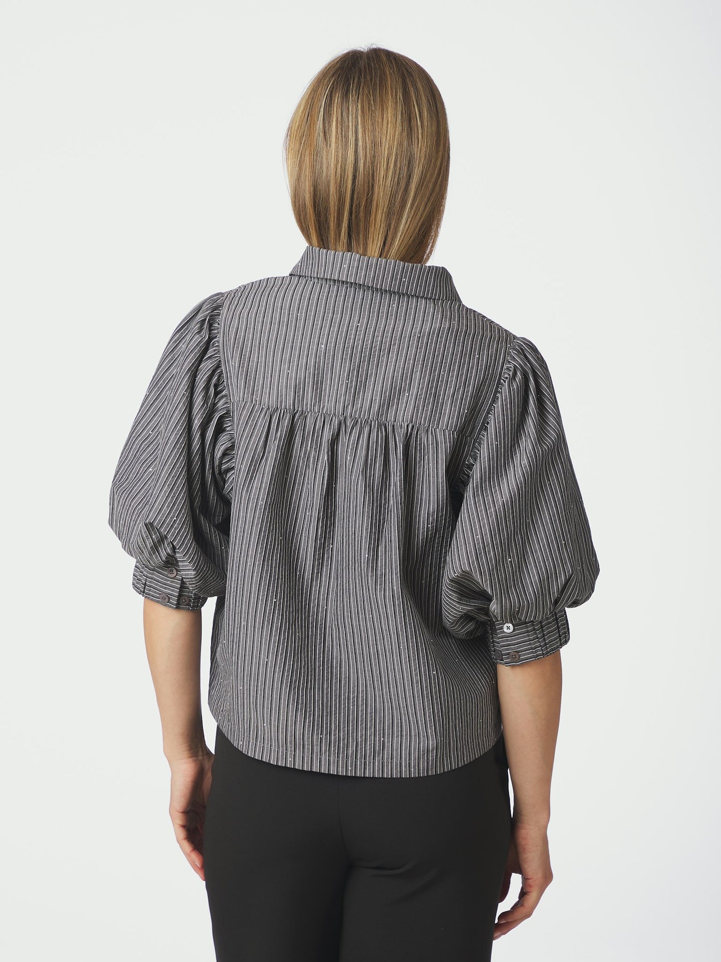 Neo Noir - Skjorte - Dark grey - Etta Stripe B